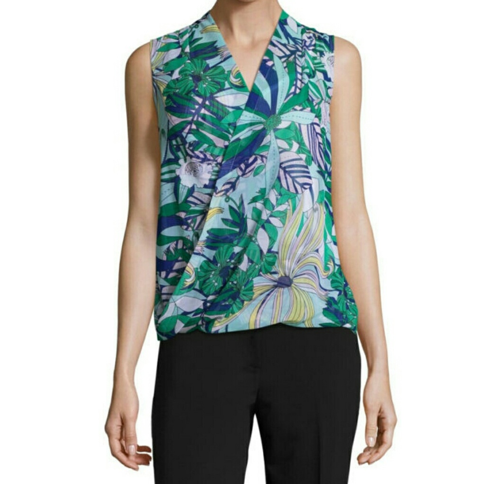 Liz Claiborne Sleeveless Wrap-Front Blouse